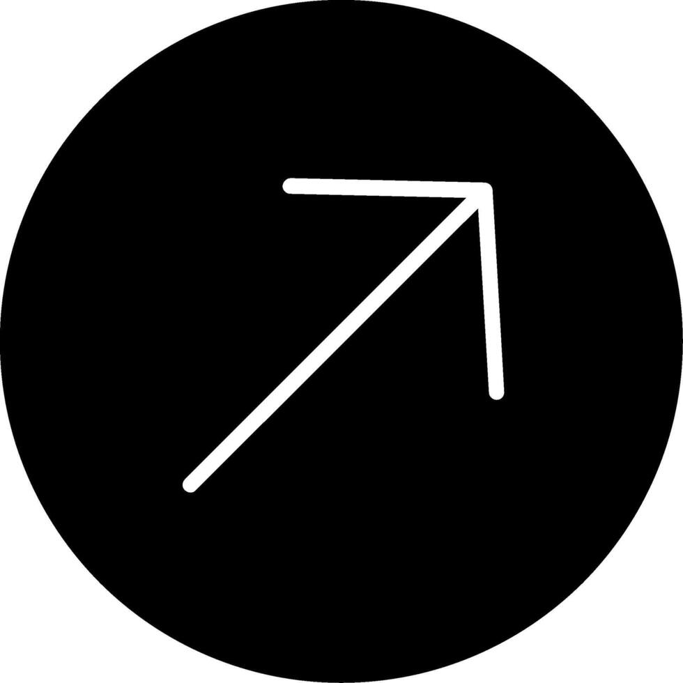 Glyph-Symbol mit Pfeil nach unten links vektor