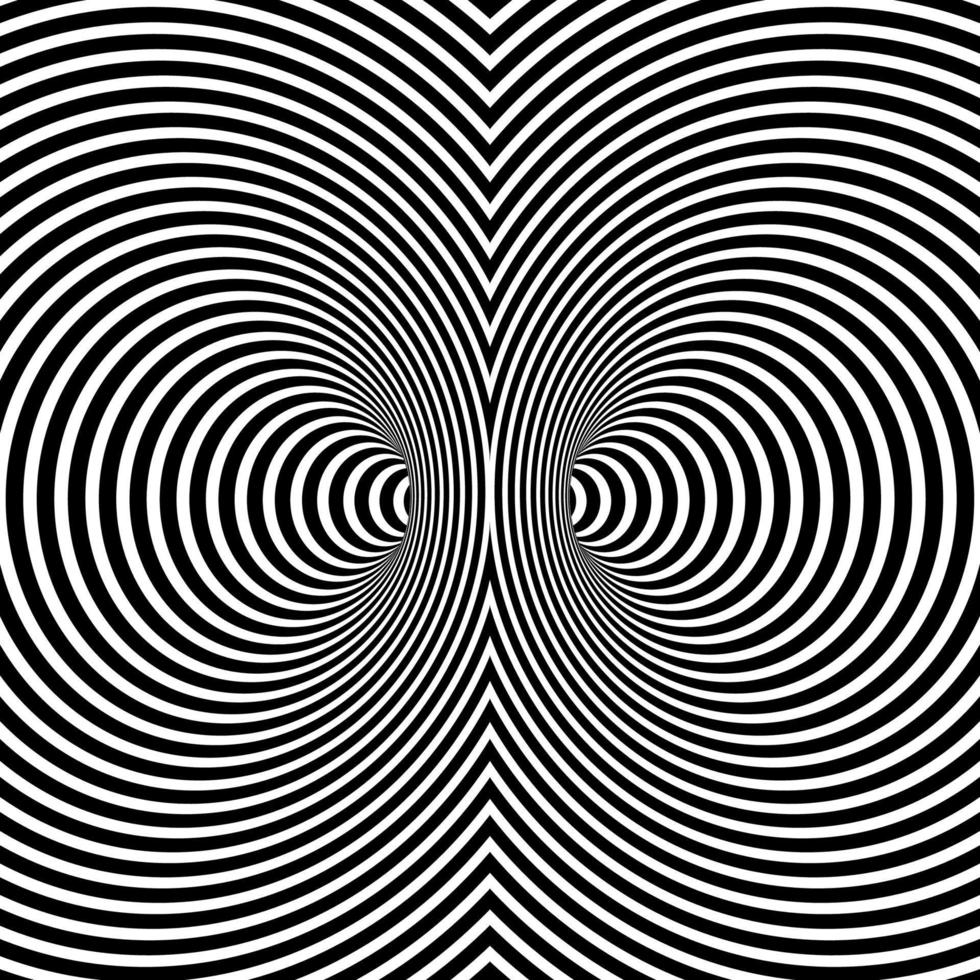 maskhåls optisk illusion, geometrisk svartvit abstrakt hypnotisk dubbel maskhålstunnel, abstrakt vriden vektorillusion 3d optisk konstbakgrund vektor