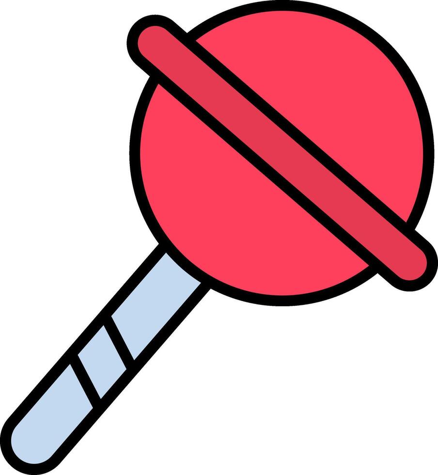 Lollipop-Linie gefülltes Symbol vektor