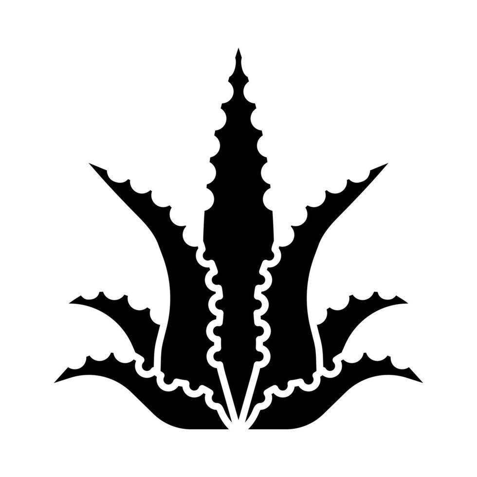 Aloe Vera Glyphe-Symbol. fleischig saftig. exotische Wüstenpflanze. Silhouette-Symbol. negativen Raum. isolierte Vektorgrafik vektor