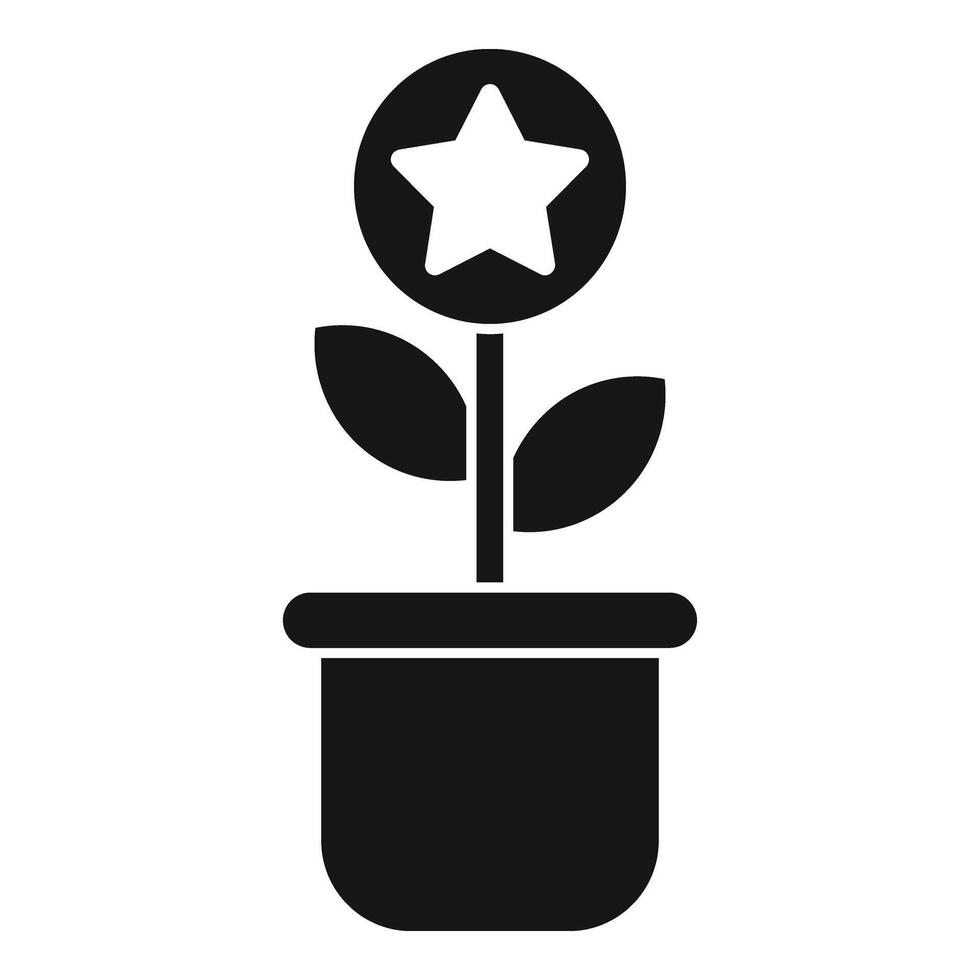 Finanzen Star Pflanze Topf Symbol einfach . Geschäft wachsend vektor