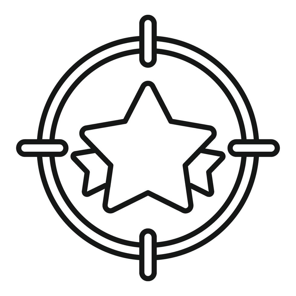 Ziel von Star Lautsprecher Symbol Gliederung . motivierend Führer vektor