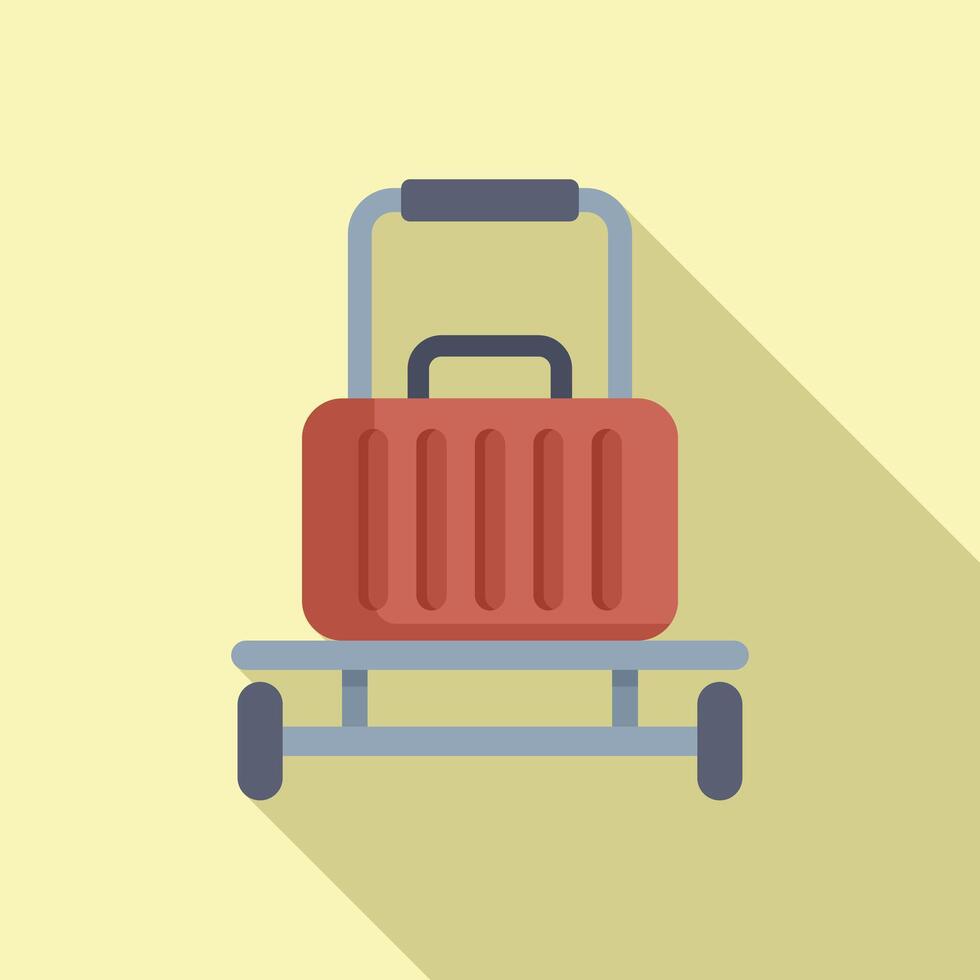 Gepäck Wagen mit Handtasche Symbol eben . Lieferung Reise vektor