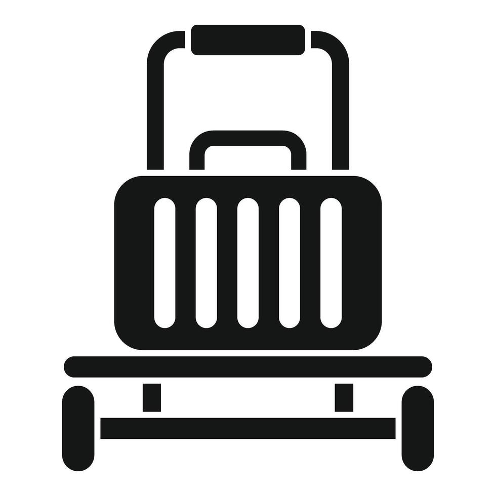 Gepäck Wagen mit Handtasche Symbol einfach . Lieferung Reise vektor