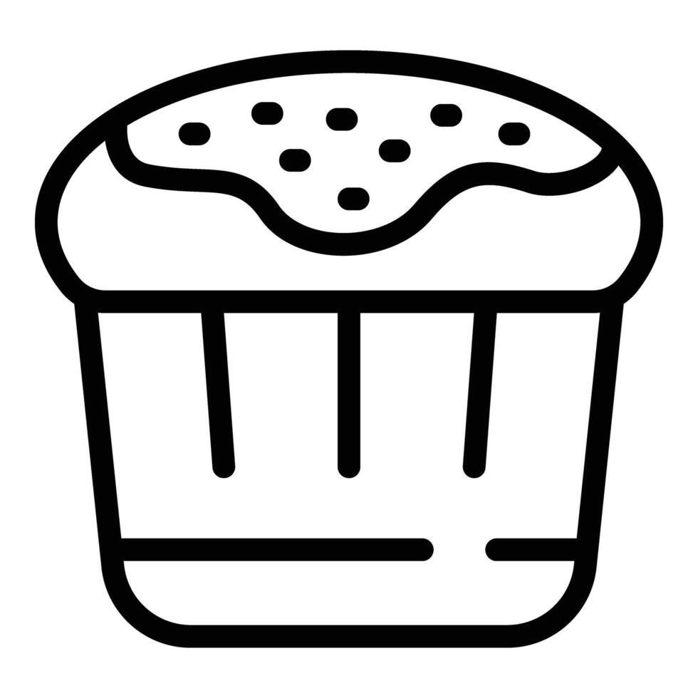 Glasur Brötchen Symbol Gliederung . Bäckerei glasiert Cupcake vektor