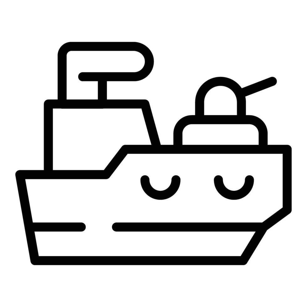 sjö- krigföring fartyg ikon översikt . slåss båt vektor