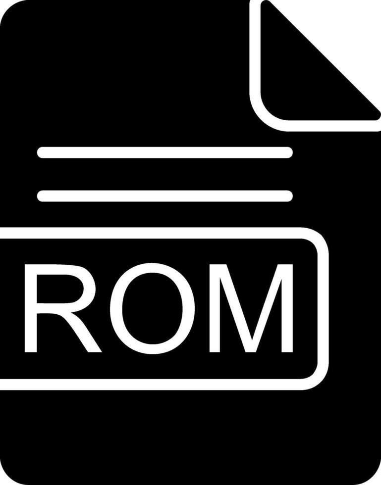 rom fil formatera glyf ikon vektor