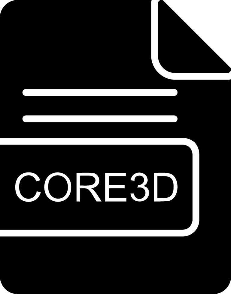 core3d Datei Format Glyphe Symbol vektor