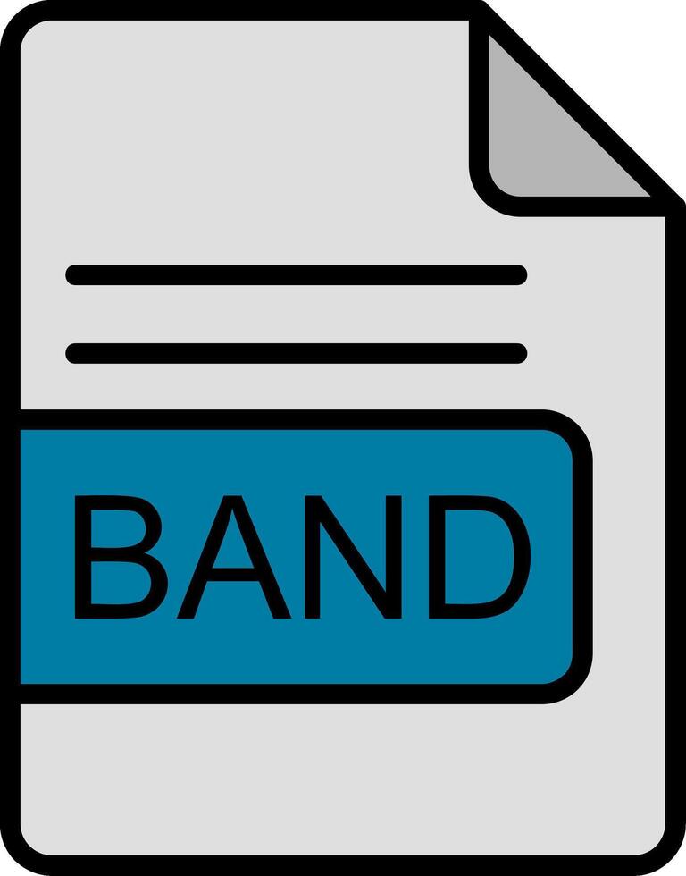 Band Datei Format Linie gefüllt Symbol vektor