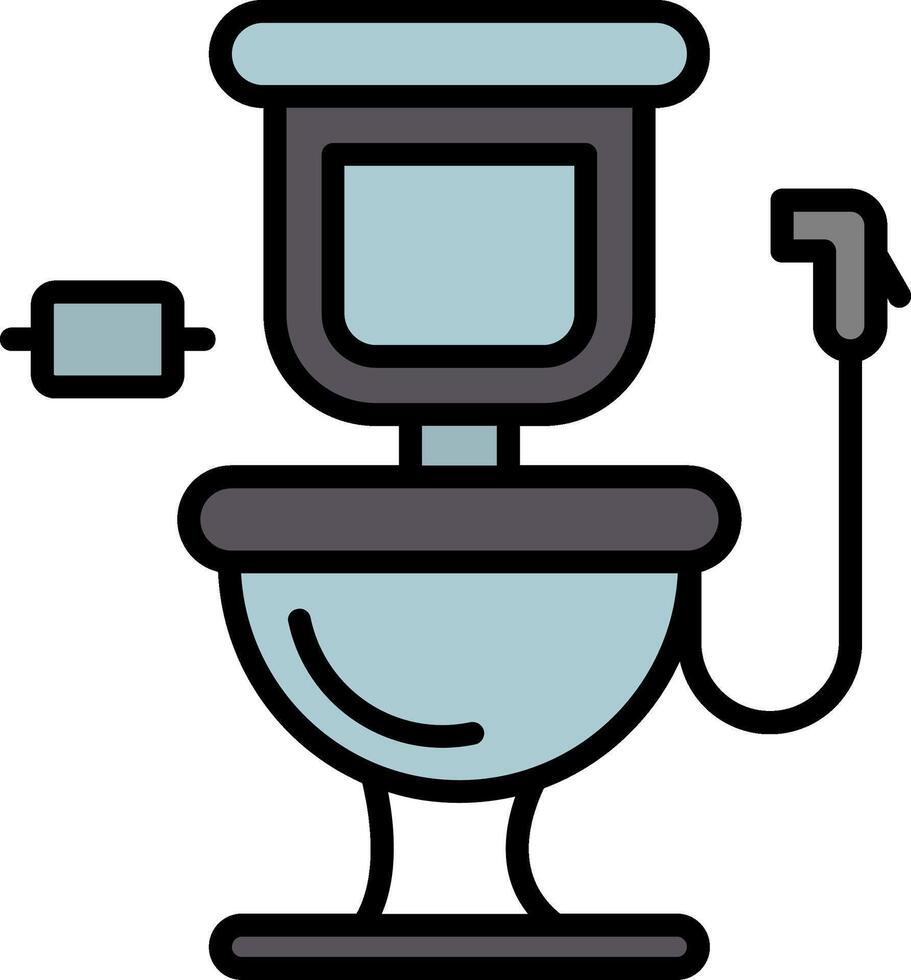 toalett linje fylld ikon vektor