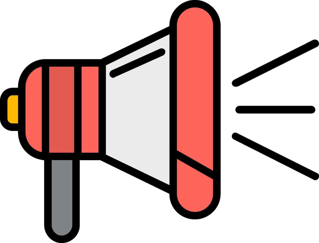 gefülltes Symbol mit Megaphonlinie vektor