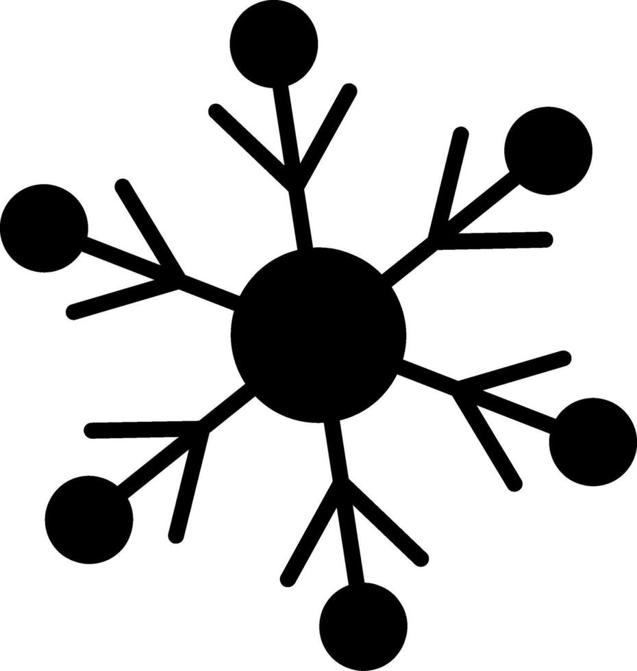 Schneeflocken Glyphe Symbol vektor