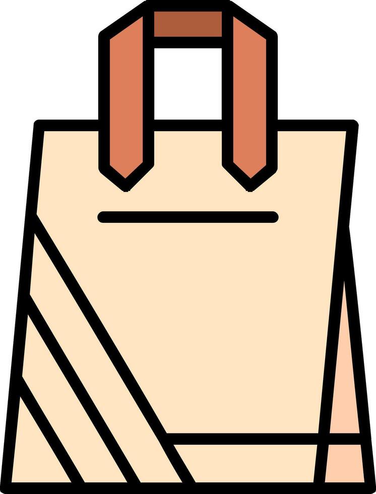 Tasche Tasche Linie gefüllt Symbol vektor