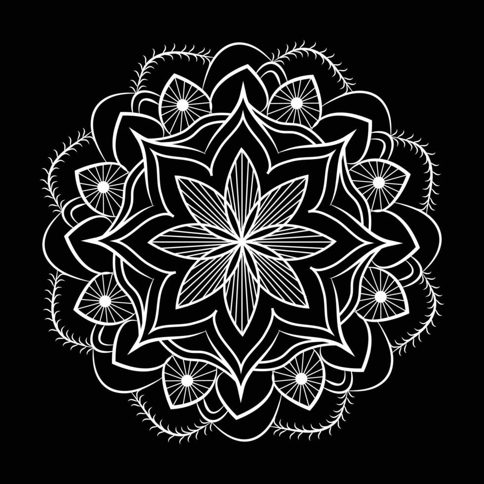 Blume Blumen- einzigartig einfach Mandala Kunst Muster und Designs zum kostenlos herunterladen vektor