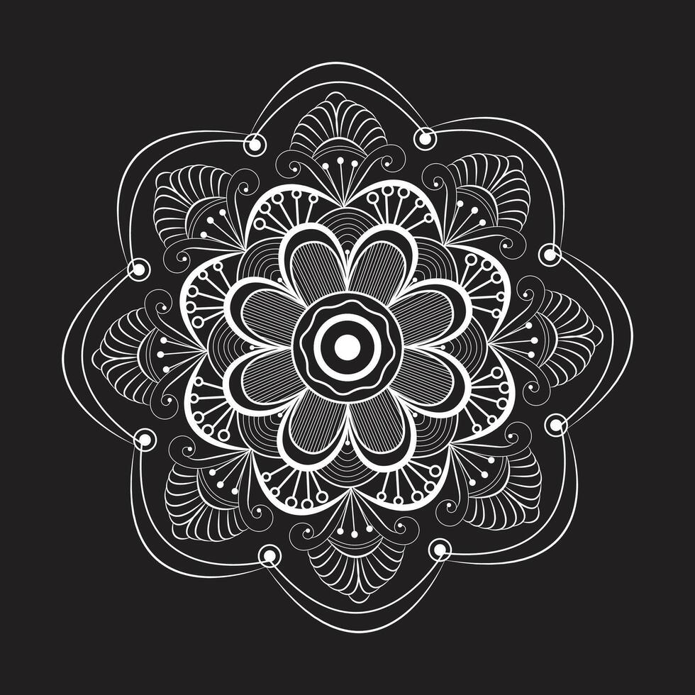 kreativ einfach Kreis Blume Blumen- Mandala Design zum kostenlos herunterladen vektor