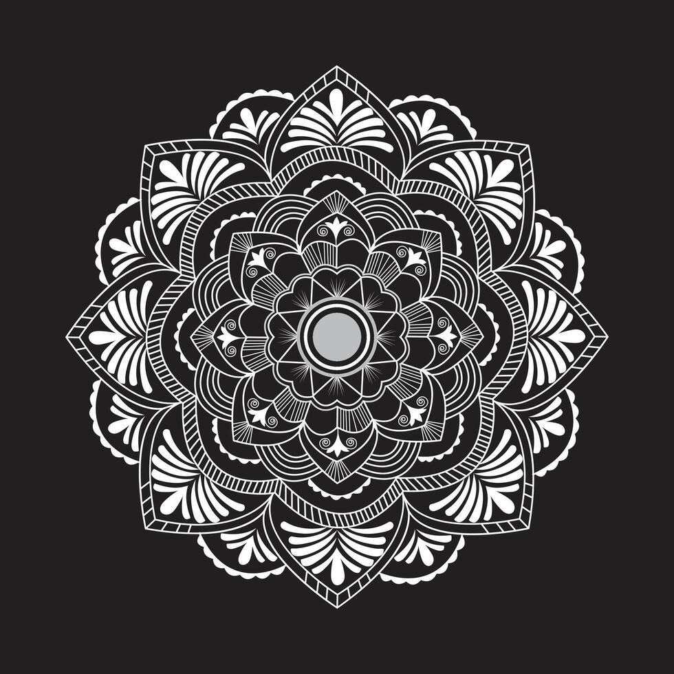 kreativ einfach Kreis Blume Blumen- Mandala Design zum kostenlos herunterladen vektor