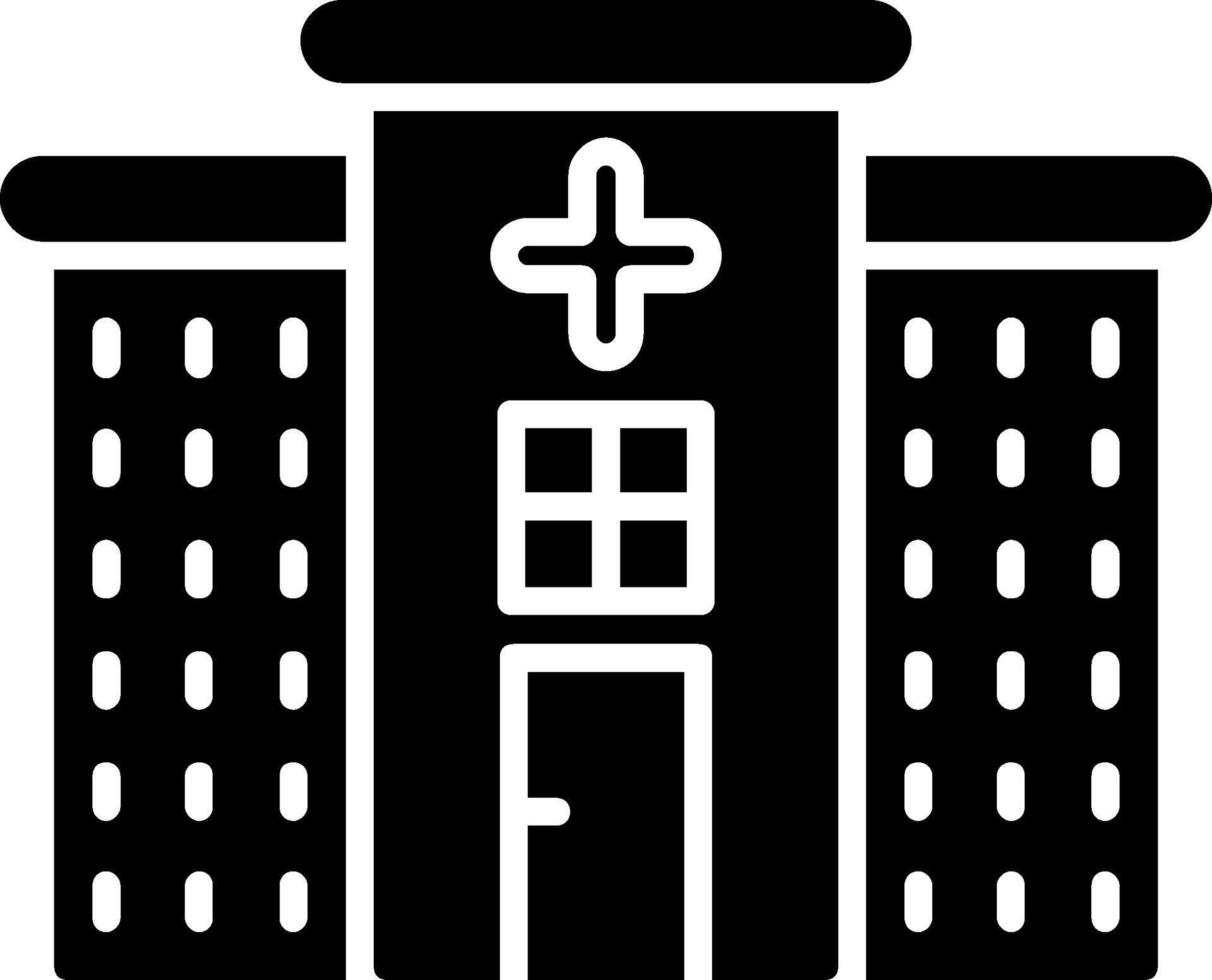 Krankenhaus-Glyphe-Symbol vektor