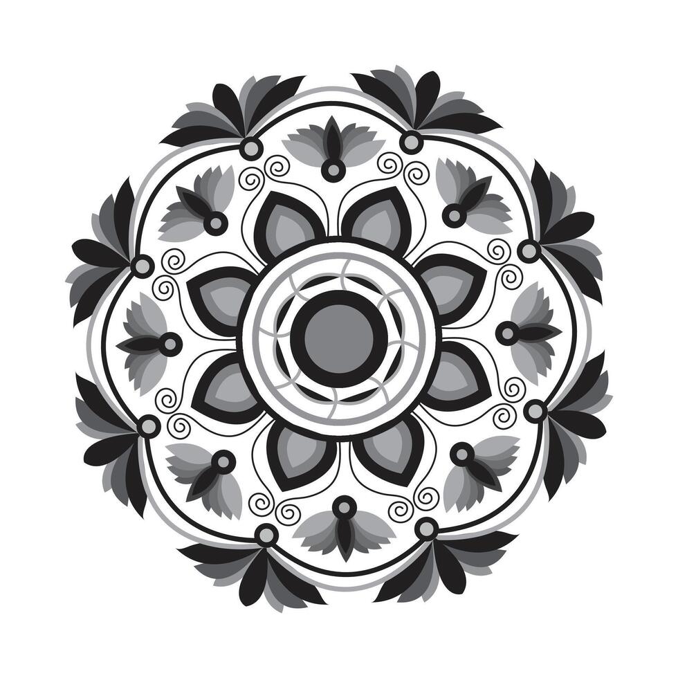 kreativ einfach Kreis Blume Blumen- Mandala Design zum kostenlos herunterladen vektor