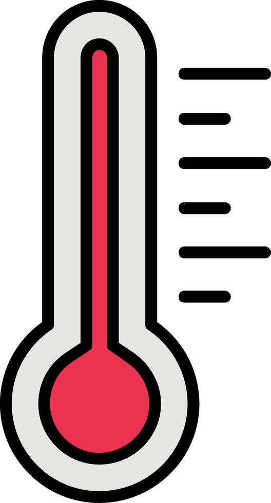 Thermometer Linie gefüllt Symbol vektor