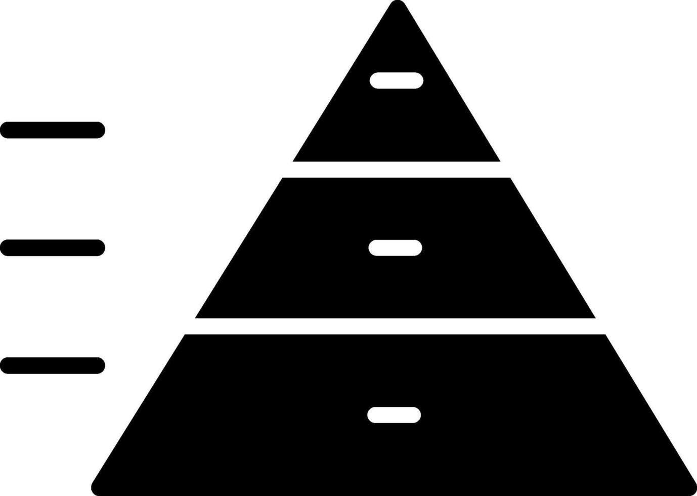 pyramiddiagram glyfikon vektor
