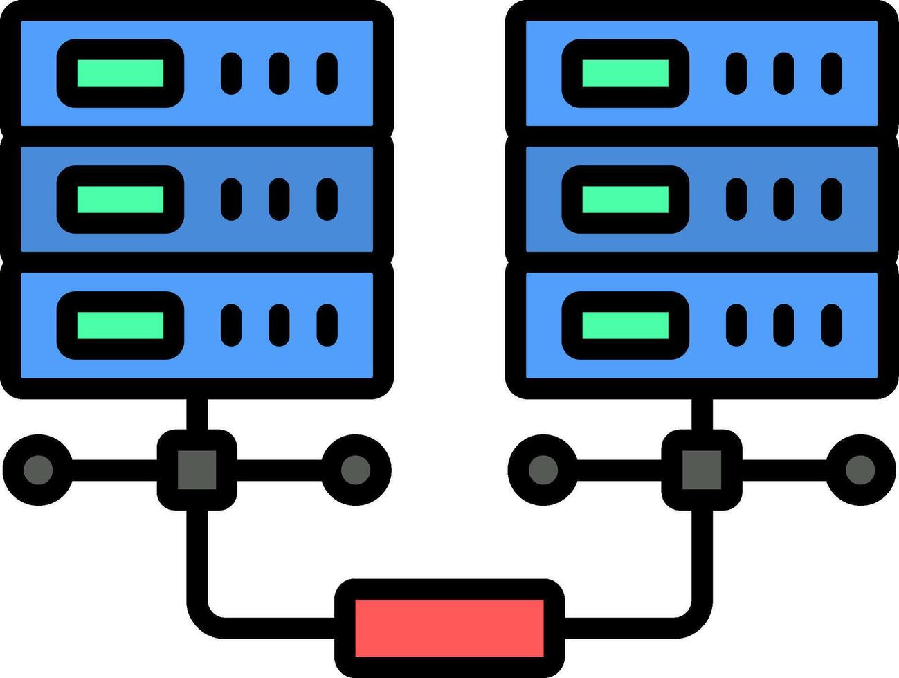 Daten Netzwerk Linie gefüllt Symbol vektor