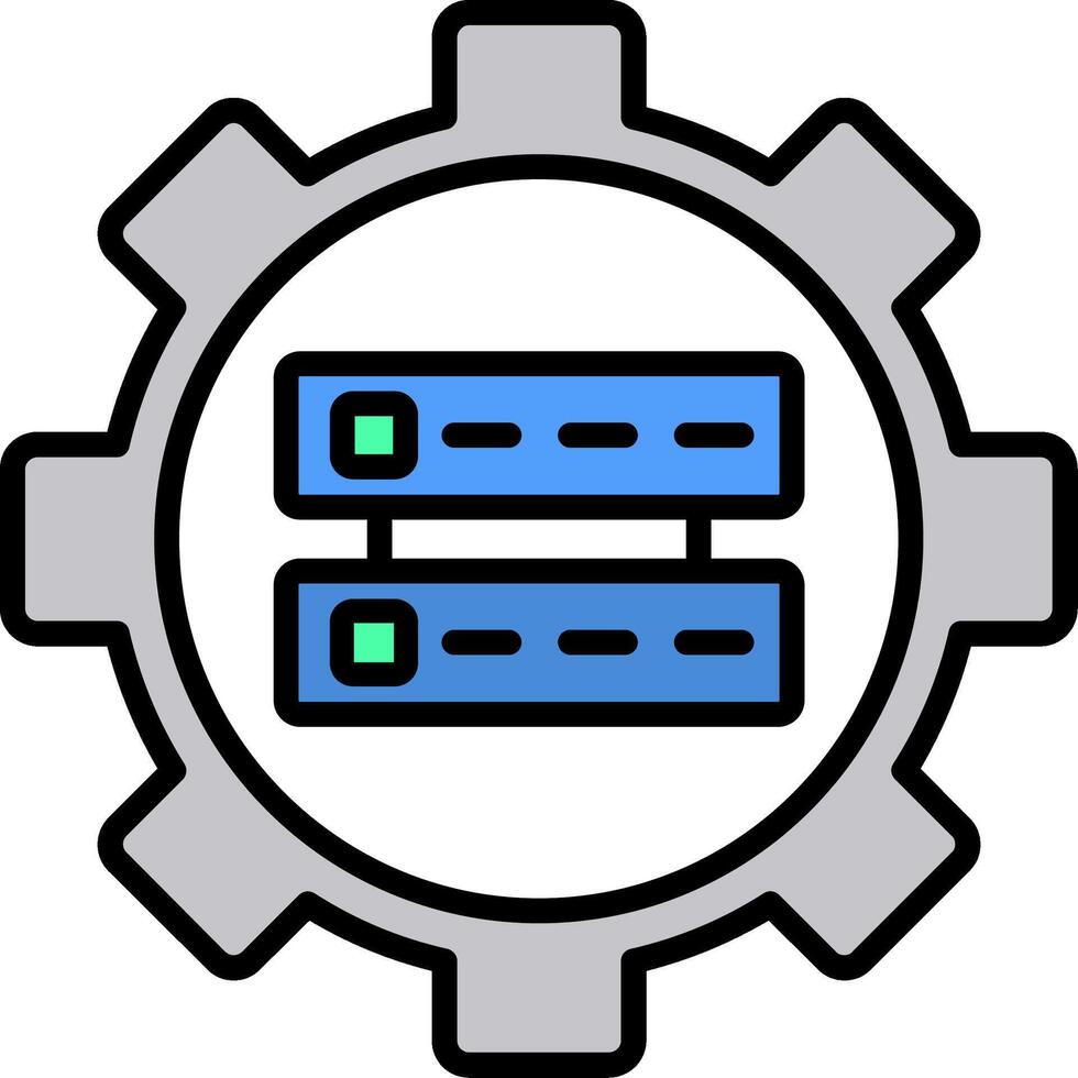 Symbol für gefüllte Datenverwaltungslinie vektor