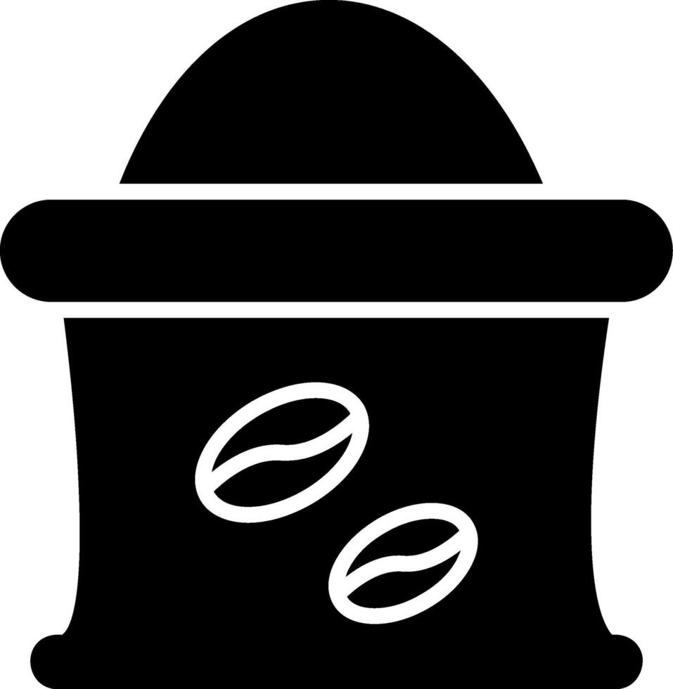 Kaffeebeutel-Glyphe-Symbol vektor