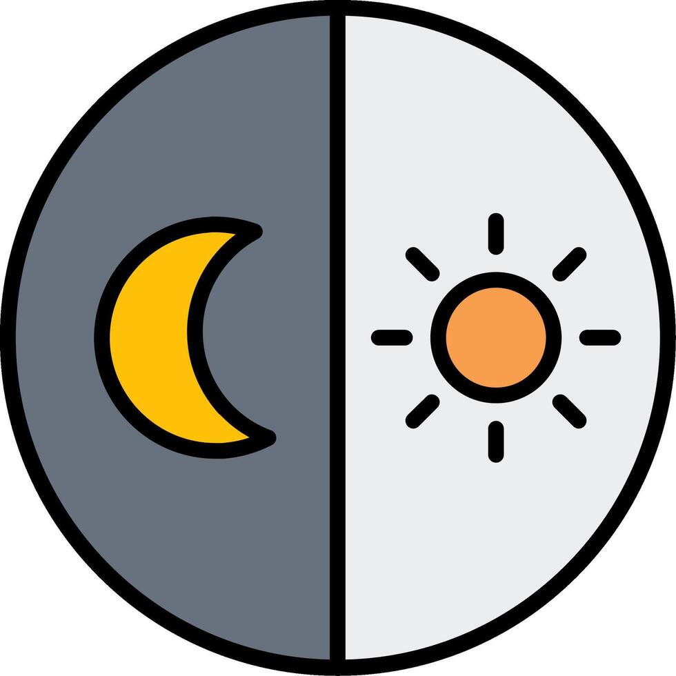 Tag und Nacht kostenlos Linie gefüllt Symbol vektor