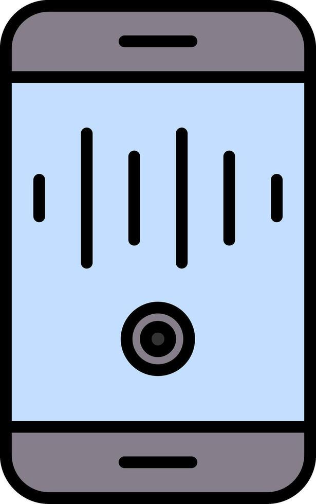 Stimme Aufzeichnung Linie gefüllt Symbol vektor