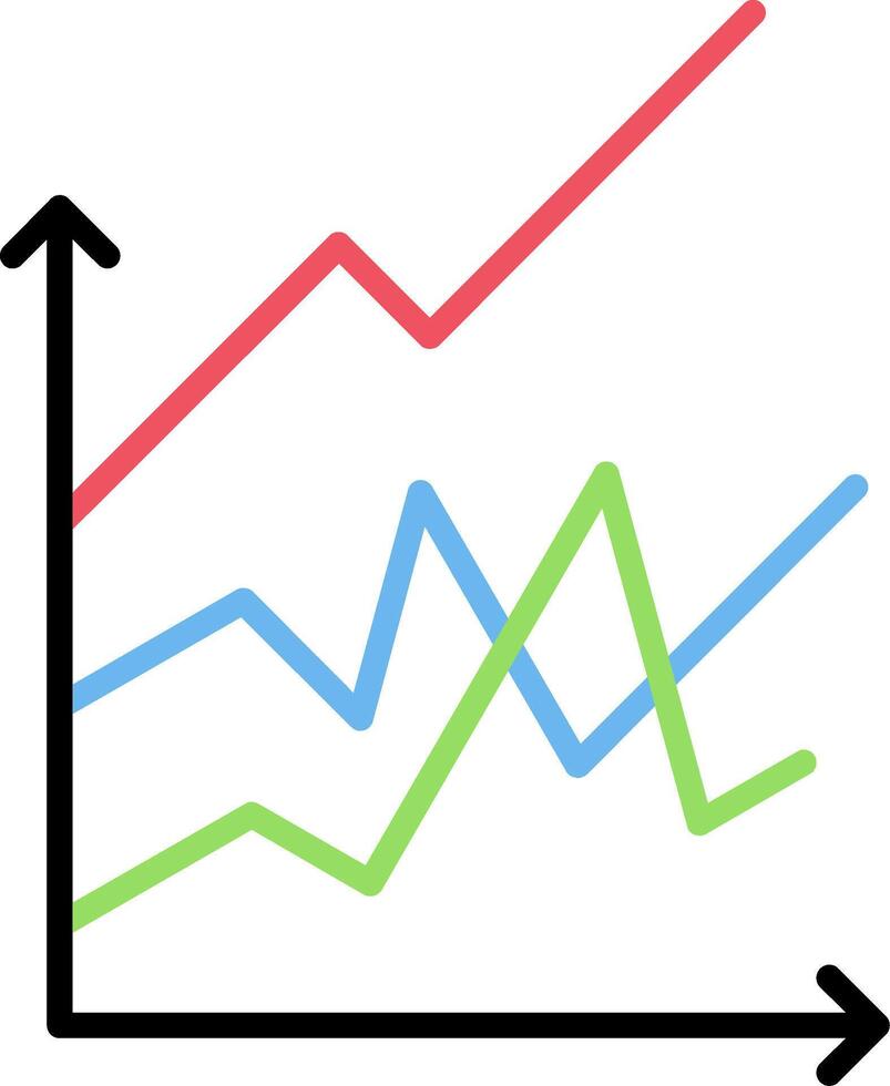 Linie Graph Linie gefüllt Symbol vektor