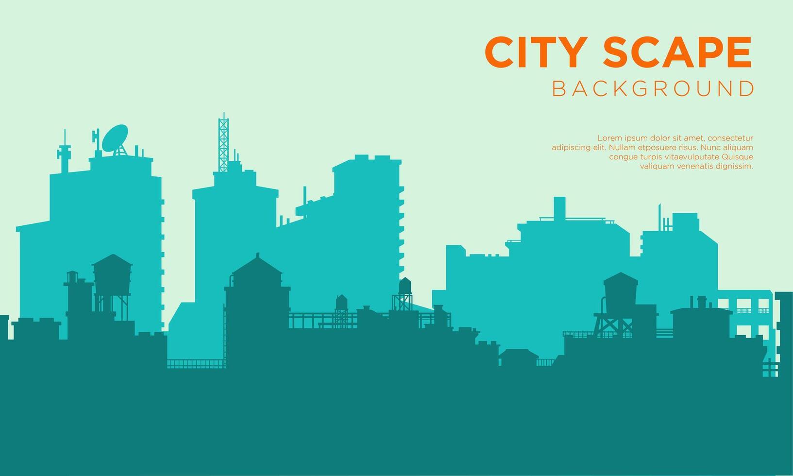 Stadt scape Hintergrund Illustration. städtisch Landschaft. Stadt Silhouette Element geeignet zum Tourismus und Stadt, Dorf Gebäude. vektor