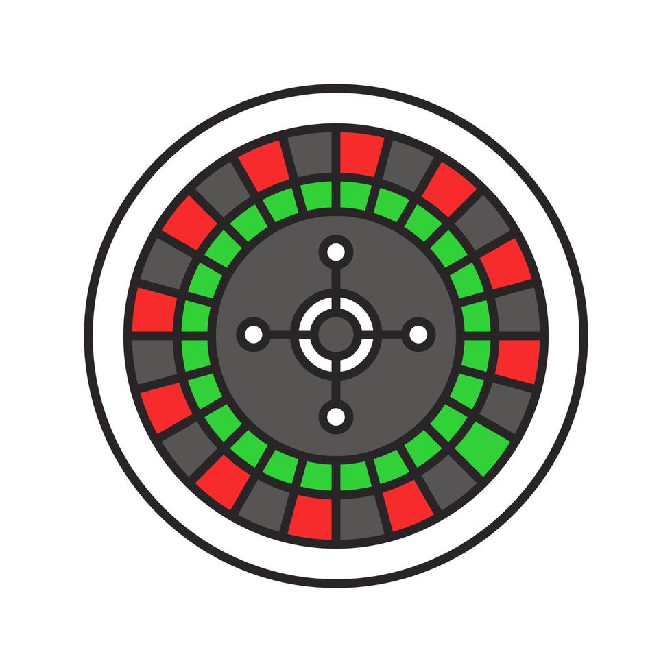 roulette färgikon. kasino. isolerade vektor illustration