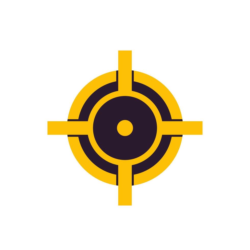 Fadenkreuz-Logo auf weiß vektor