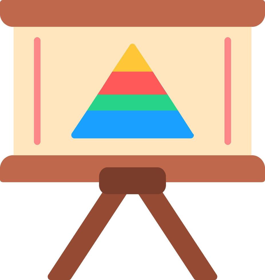 flaches Symbol des Pyramidendiagramms vektor