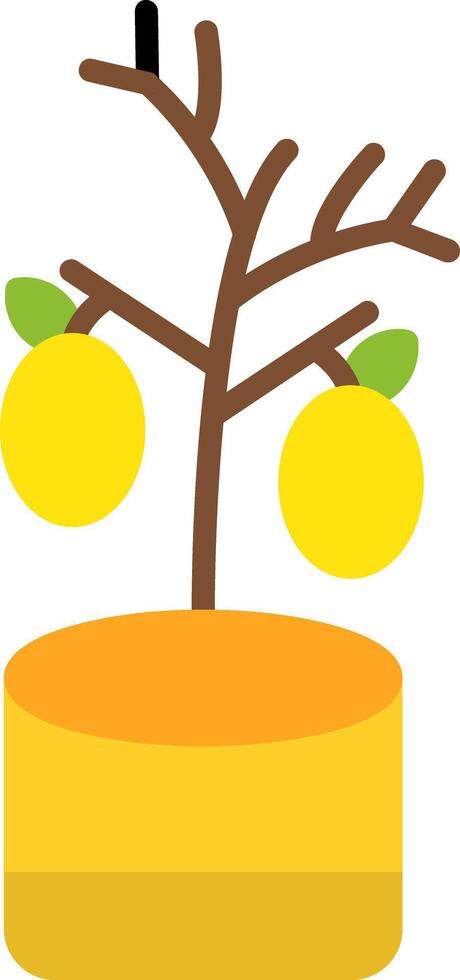 citron- träd platt ikon vektor