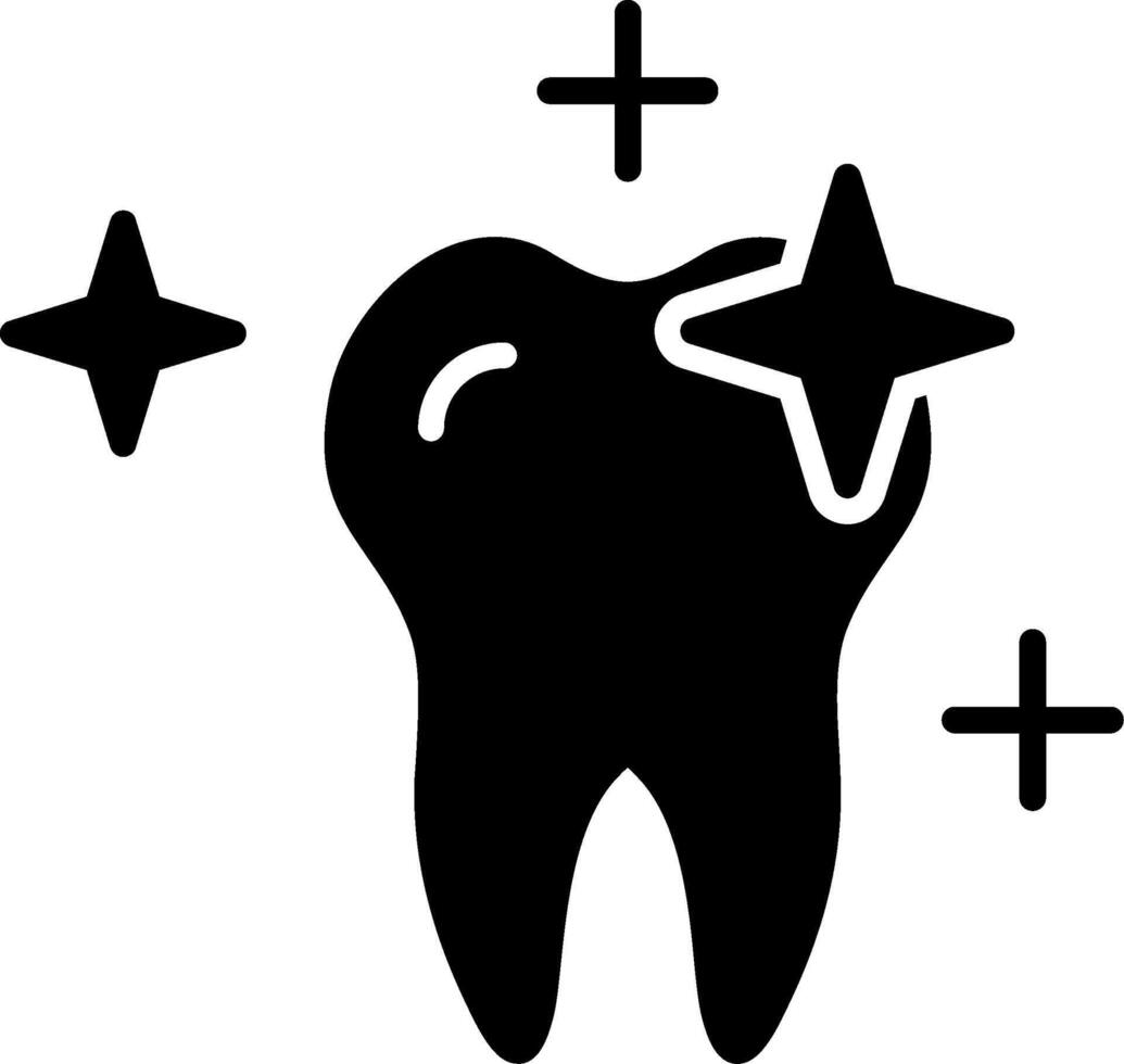 sauberes Zahn-Glyphen-Symbol vektor