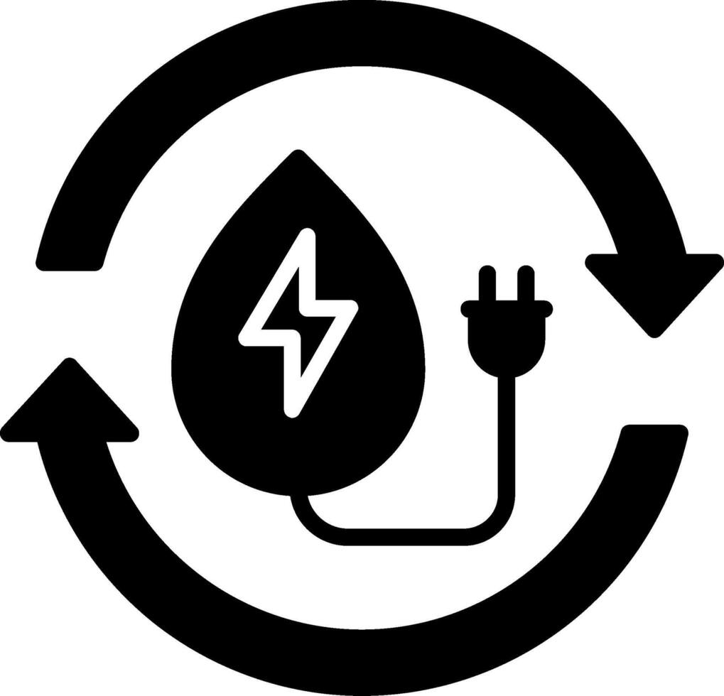 Wasser Energie Glyphe Symbol vektor