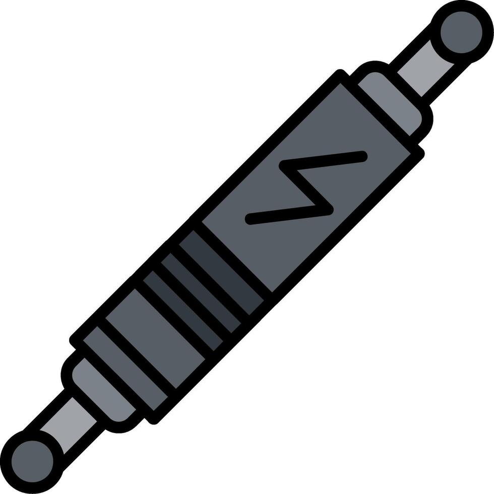 Funke Stecker Linie gefüllt Symbol vektor