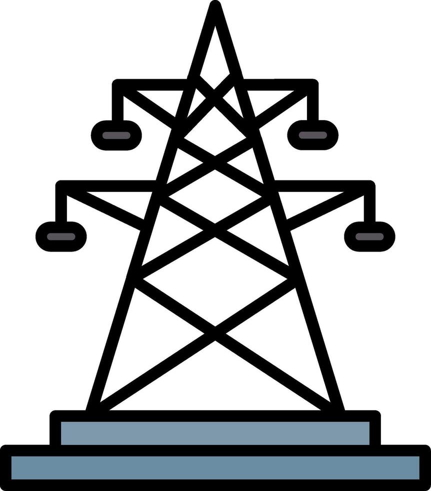 elektrisch Linie gefüllt Symbol vektor