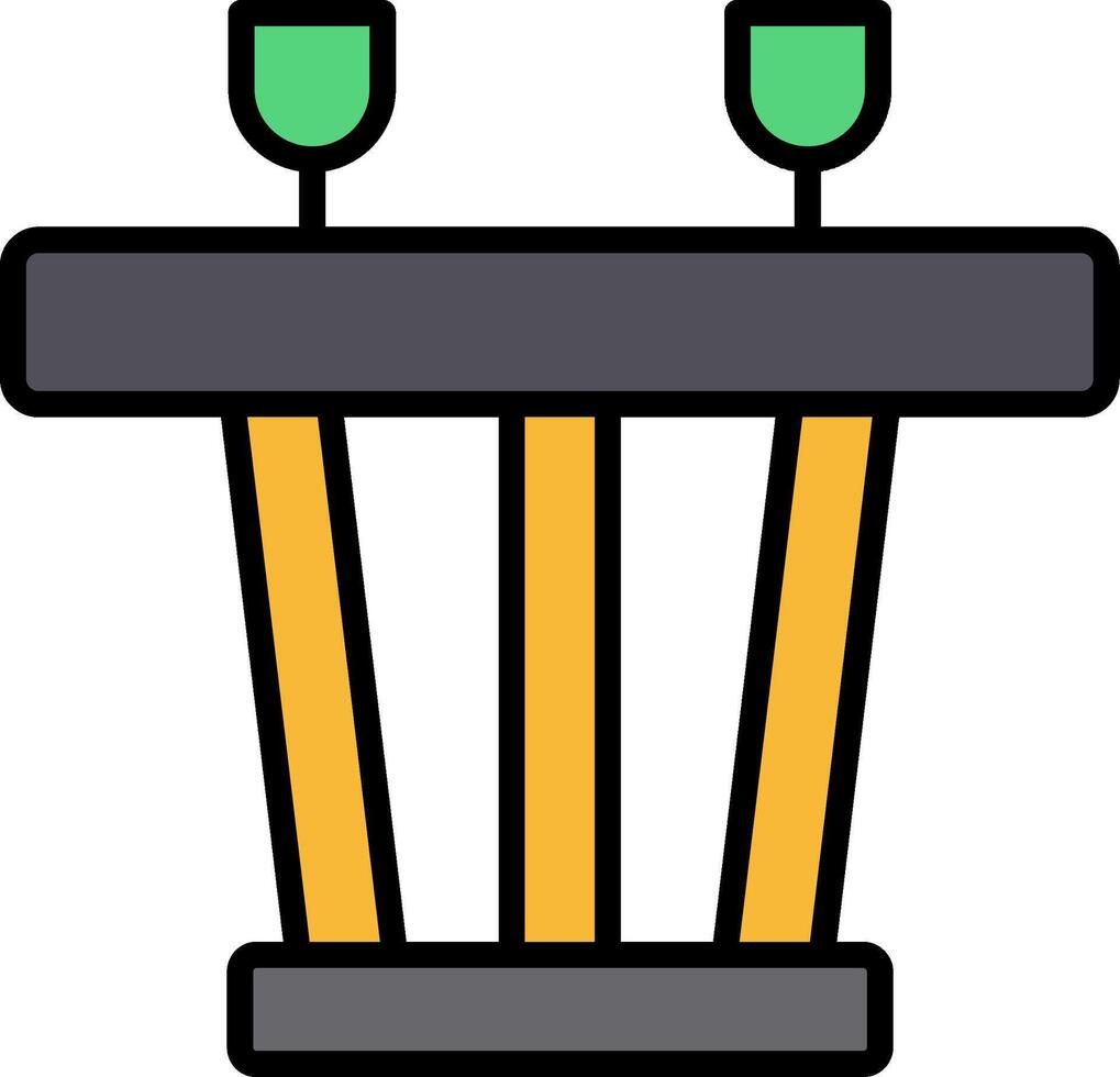 Essen Tabelle Linie gefüllt Symbol vektor