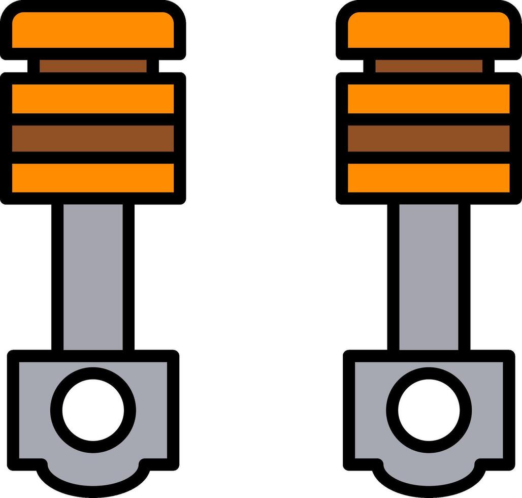 Kolben Linie gefüllt Symbol vektor