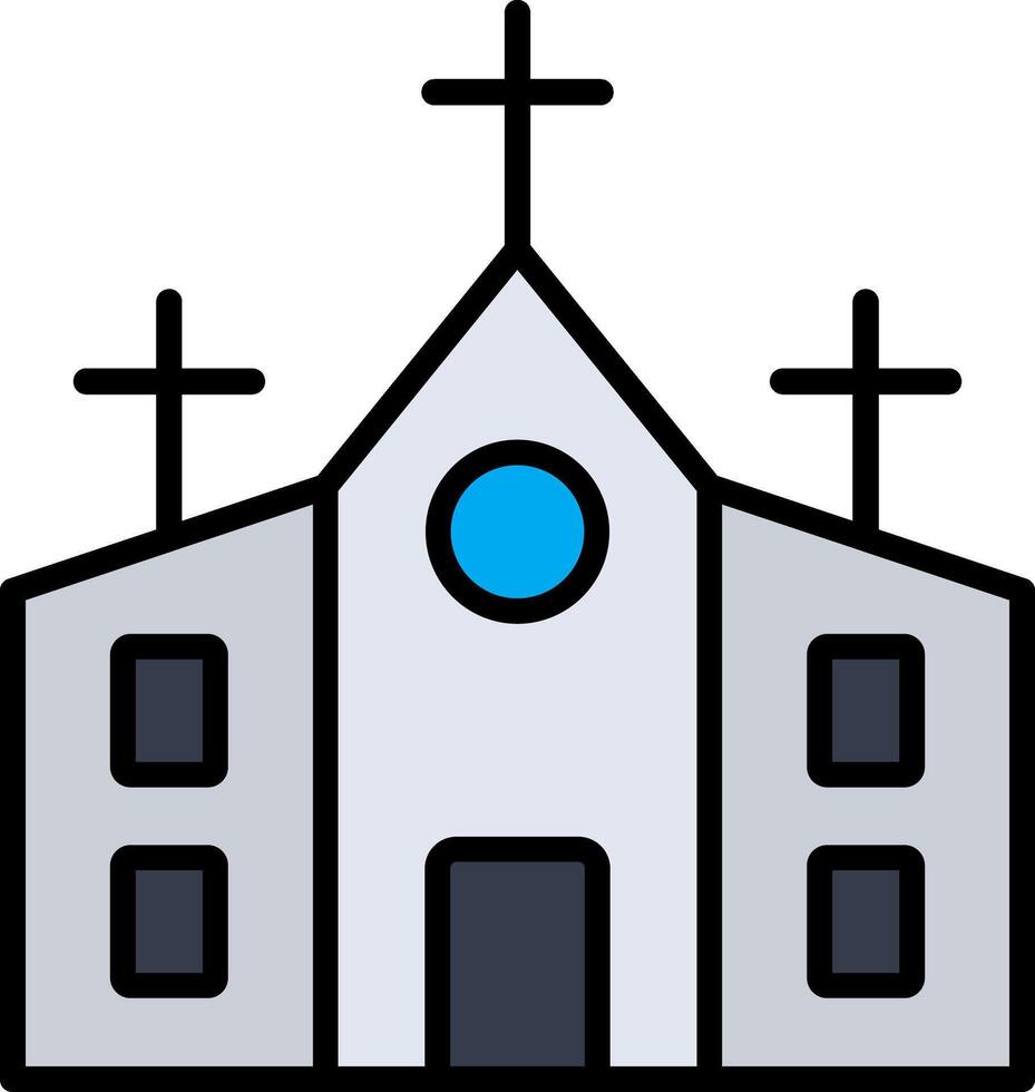 Kirche Linie gefüllt Symbol vektor