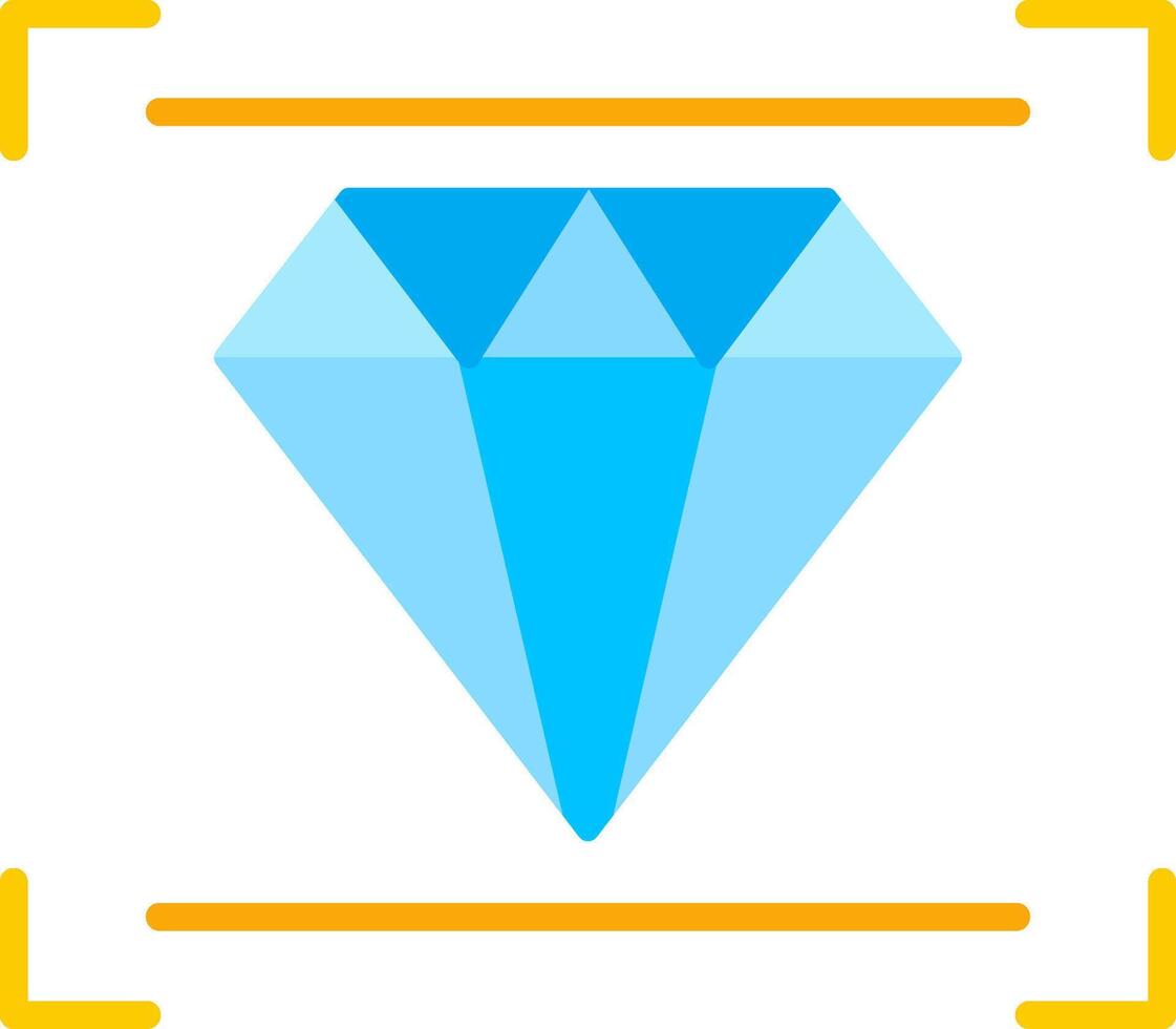 diamant platt ikon vektor