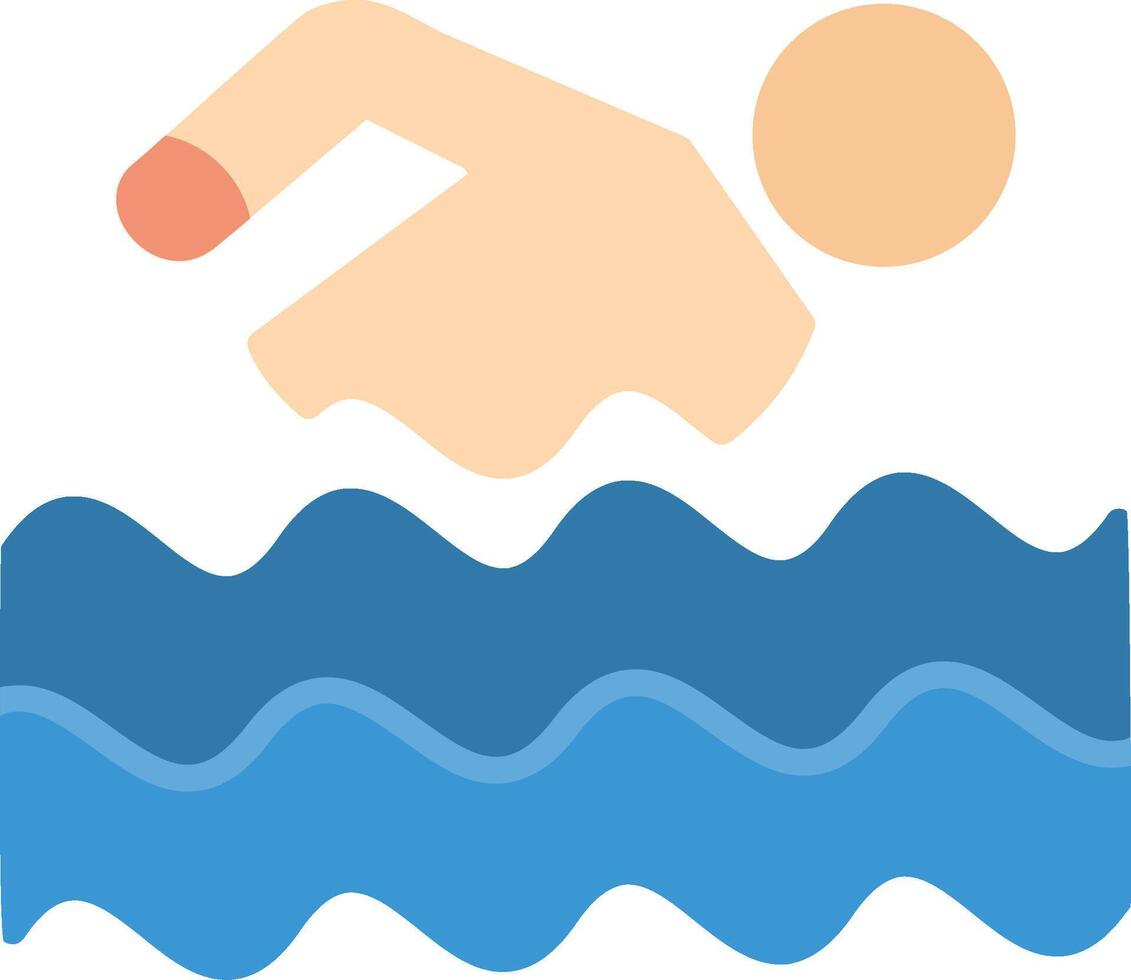 Schwimmen eben Symbol vektor