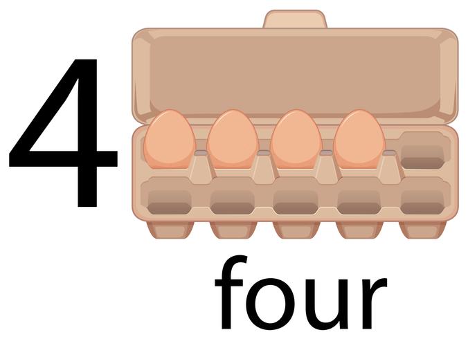 Vier Eier im Karton vektor
