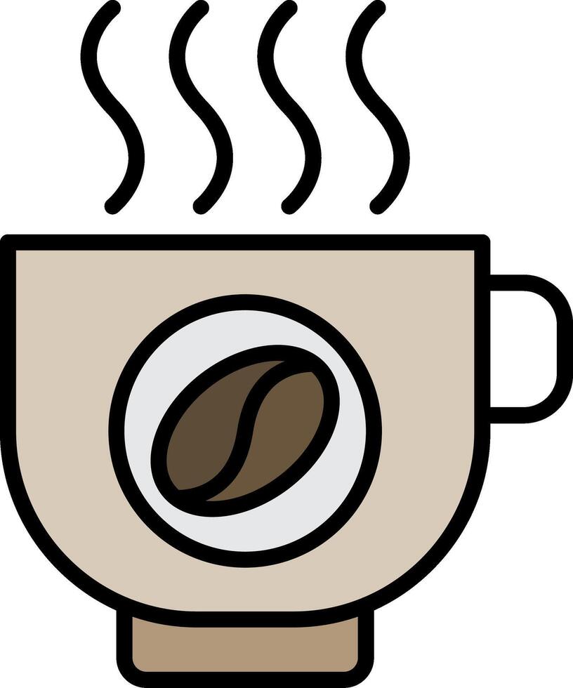 kaffe linje fylld ikon vektor