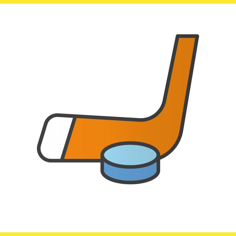 Symbol für die Farbe der Eishockey-Ausrüstung. Hockey-Puck und -Stick. isolierte Vektorillustration vektor