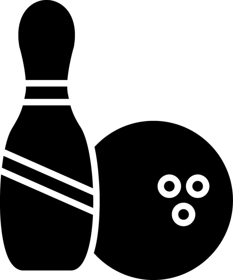 Bowling-Glyphe-Symbol vektor