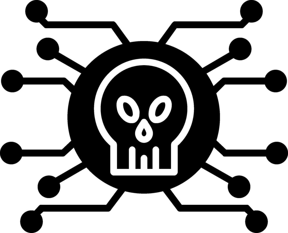 Glyphen-Symbol für Cyber-Angriffe vektor