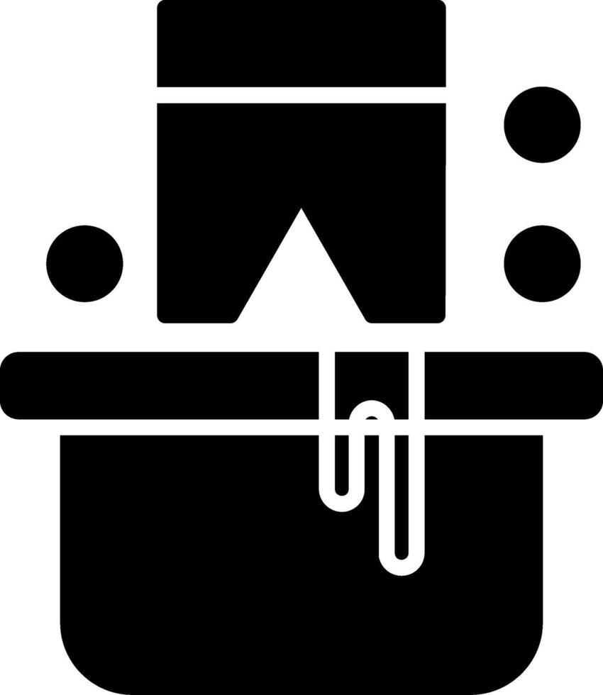 Glyphen-Symbol für das Waschen von Kleidung vektor
